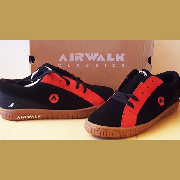 airwalk one black & gum skate shoes